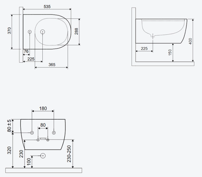 Doto S bidet rys tech.png