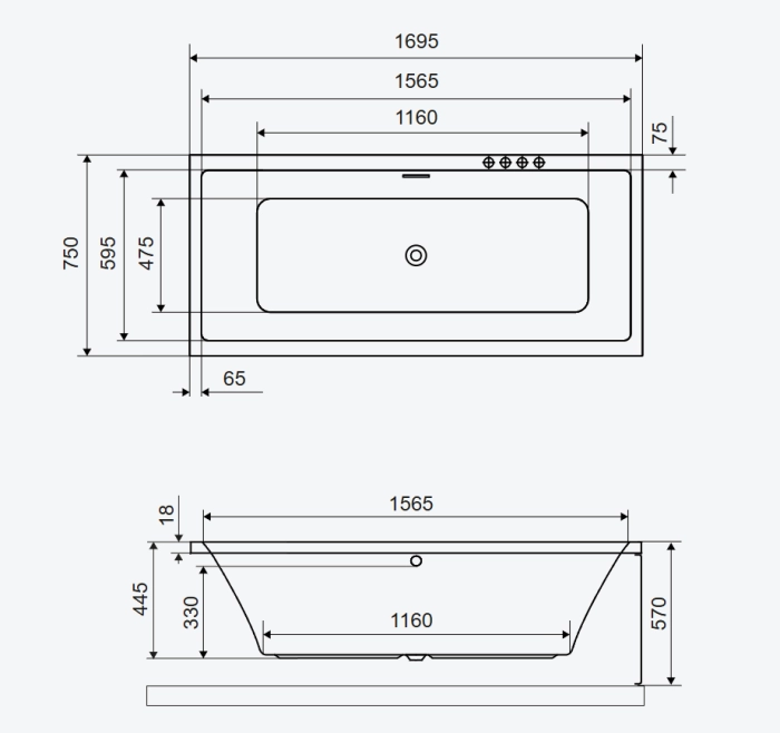 Wanna_prostokatna_HeavenSlim_170_75_rys_tech.png